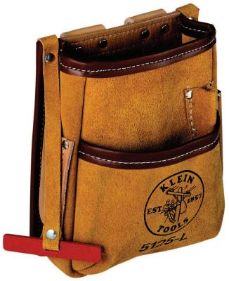 Klein Tools 5-Pocket Tool Pouches, 5 Compartments, Natural, Leather, 5125L