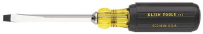 Klein Tools Keystone-Tip Cushion-Grip Screwdriver, 1/4 in Tip, 8-11/32 in Overall L, 600-4