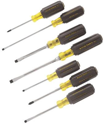 Klein Tools 7 Pc. Cushion-Grip Screwdriver Sets, Phillips; Slotted; Keystone, 85076
