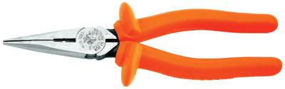 Klein Tools Insulated Heavy-Duty Long-Nose Pliers, Straight, Alloy Steel, 8 5/16 in, D203-8N-INS