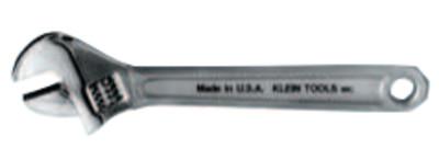 Klein Tools Extra Capacity Adjustable Wrenches, 10in Long, 1 5/16 in Opening, Chrome, Dipped, D507-10