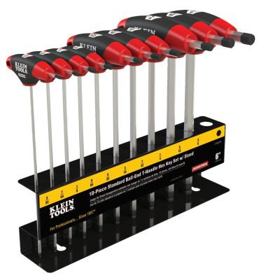 Klein Tools Journeyman T-Handle Ball-Hex Key Sets, 10 per set, Ball Hex Tip, Inch, JTH610EB