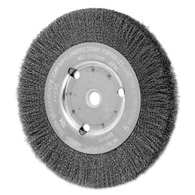 Advance Brush Narrow Face Crimped Wire Wheel Brush, 6 D x 5/8 W, .006 Carbon Steel, 8,000 rpm, 80038