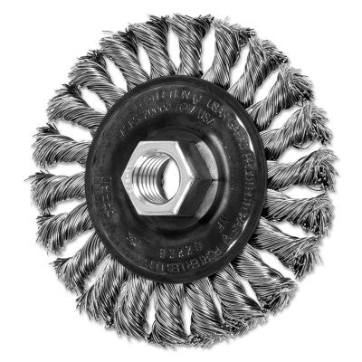 Advance Brush Full Cable Twist Knot Wheel, 4 D x 3/8 W, .02 in Stainless Steel, 20,000 rpm, 82296