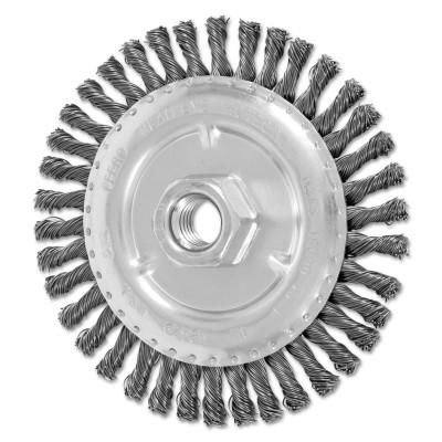 Advance Brush Stringer Bead Twist Knot Wheel, 4 7/8 D x 3/16 W, .02 Carbon Steel, 38 Knots, 82479