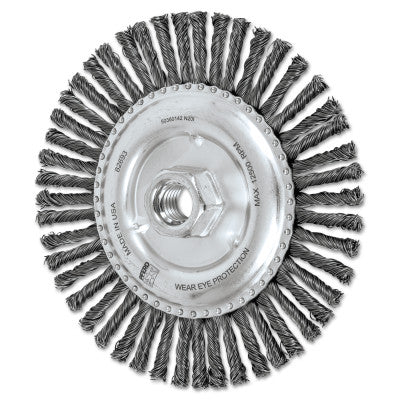 Advance Brush COMBITWIST® Stringer Wheel, 6 in D x 3/16 in W, Carbon Steel Wire, 48 Knots, 82693