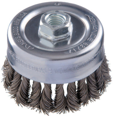 Advance Brush COMBITWIST Knot Wire Cup Brush, 4 in Dia., .023 in Carbon Steel Wire, 82717