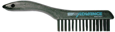 Advance Brush Shoe Handle Scratch Brushes, 10 1/4", 4X16 Rows, Carbon Stl Wire, Plastic Handle, 85037
