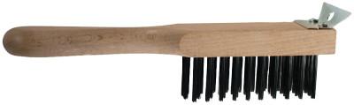 Advance Brush Straight Back Brushes, 11", 4X11 Rows, Carbon Steel Wire, Wood Handle, 85071
