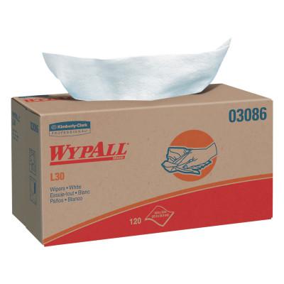 Kimberly-Clark Professional WypAll® L30 Wipers, White, 10 in W x 10.8 in L, 120 Sheet, Pop-Up Box, 03086