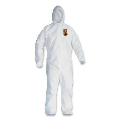 Kimberly-Clark Professional A45 Breathable Liquid & Particle Protection Elastic Wrist/Ankle Coveralls, White, M, Hood/Fr Zipper, 41504