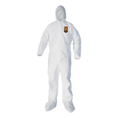 Kimberly-Clark Professional KLEENGUARD A40 LiquiD Apparel, White, L, Elastic Wrists/Ankles, Zip w/Storm Flap, 44333