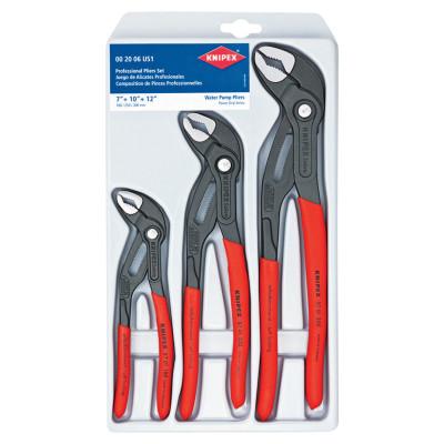 Knipex Cobra 3-Piece Locking Pliers Sets, 7 in; 10 in; 12 in, 002006US1