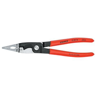 Knipex Electrical Installation Pliers, Straight Cut, 8 in, Red, 13818