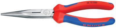 Knipex Long Nose Pliers with Cutters, 40° Angle, Tool Steel, 8 in, 2621200