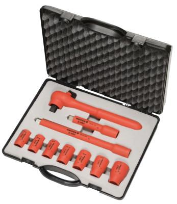 Knipex Insulated Socket Sets, 3/8 in,, 989911S3