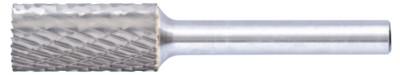 Pferd Carbide Cylindrical/End Cut Shaped Bur Bit, 3/8"Dia. x 3/4"L Cut, 3R Double Cut, 22182