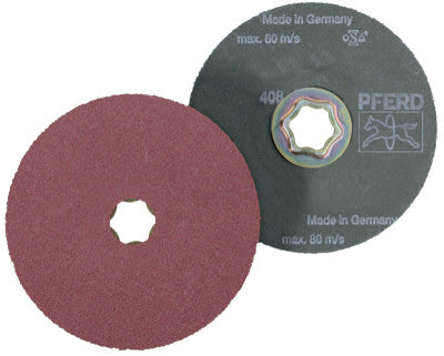 Pferd COMBICLICK Aluminum Oxide Fiber Discs, 4 1/2 in Dia., 50 Grit, 40093