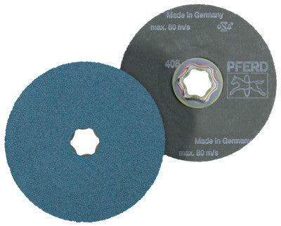 Pferd COMBICLICK Fiber Discs, Zirconia Alumina, 4 1/2 in Dia., 80 Grit, 40134