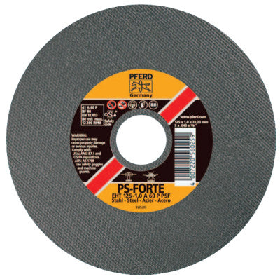 Pferd A-PSF Thin Cut-Off Wheel, Type 1, 4 in Dia, .045 in Thick, 46 Grit Alum. Oxide, 69944