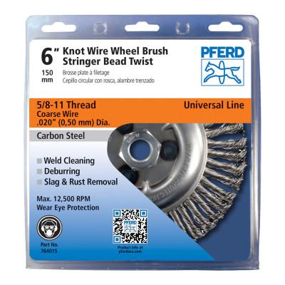 Pferd Economy Power Brushes, 6 in Dia., 5/8 in - 11, 48 Knots, 12,500 rpm, 764015