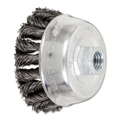 Advance Brush COMBITWIST Knot Wire Cup Brush, 3 1/2 in Dia., .02 in Carbon Steel Wire, 82402