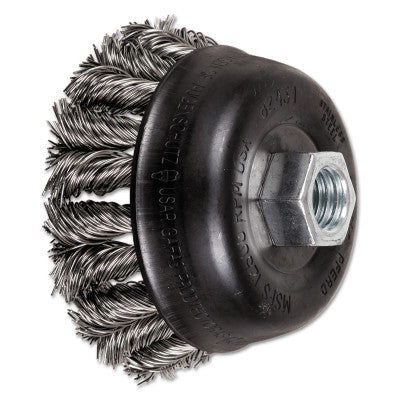 Advance Brush COMBITWIST Knot Wire Cup Brush, 3 1/2 in Dia., .02 in Stainless Steel Wire, 82431