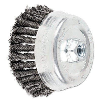Advance Brush COMBITWIST Knot Wire Cup Brush, 5 in Dia., 5/8-11 Arbor, .023 Carbon Steel Wire, 82723