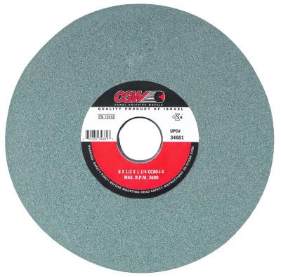 CGW Abrasives Green Silicon Carbide Surface Grinding Wheels, T1, 7 X 1/2, 1 1/4" Arbor, 100, I, 34629