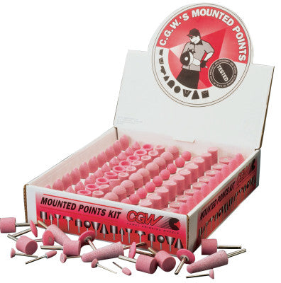 CGW Abrasives Vitrified Mounted Points, B-52, 3/8 X 3/4, 35985