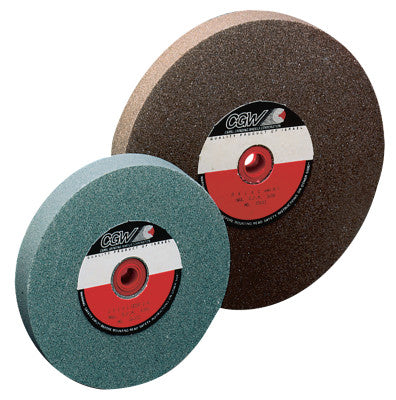 CGW Abrasives Bench Wheels, Green Silicon Carbide, Single Pack, Type 1, 8 X 1, 1" Arbor, 80, I, 38517