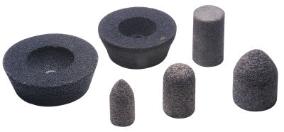 CGW Abrasives Resin Cones and Plugs, 1 1/2 in Dia, 2 1/2 in Thick, 5/8 Arbor, 24 Grit, 49038