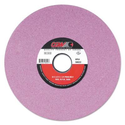 CGW Abrasives Pink Surface Grinding Wheels, R/2-8 x 3/8,, 14 X 2, 5" Arbor, 46, I, 58046