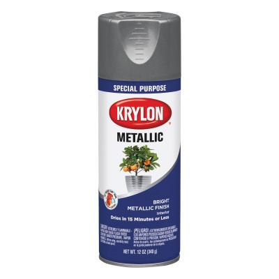 Krylon® Industrial Metallic Paints, 11 oz Aerosol Can, Dull Aluminum, Metallic, K01403777