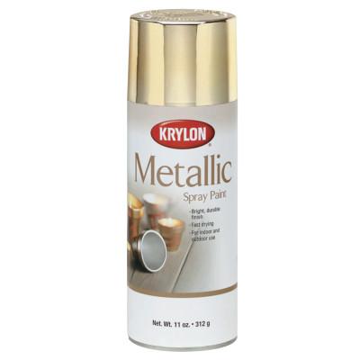 Krylon® Industrial Metallic Paints, 12 oz Aerosol Can, Bright Gold, Metallic, K01701A77