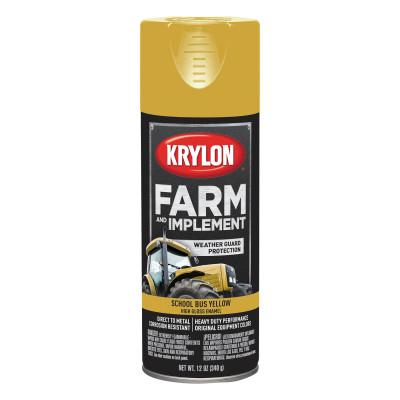 Krylon® Industrial Farm and Implement Paints, 12 oz Aerosol Can, School Bus Yellow, Gloss, K01957000