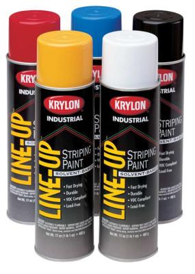 Krylon?? Industrial Line-Up Pavement Striping Paints, 18 oz Aerosol Can, Cover-Up Black, K08304007