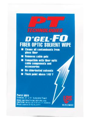 PT Technologies D'Gel-FO Fiber Optic Solvent Wipes, 61200
