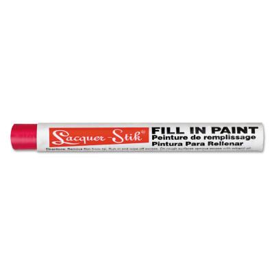 Markal® Lacquer-Stik Fill-In Paint Markers, Red, 3/8 in, Round, 51122