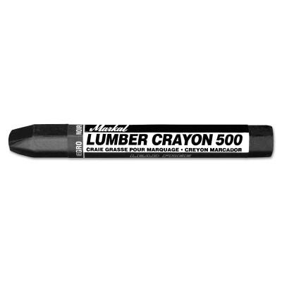 Markal® #500 Lumber Crayon, 1/2 in Round Point dia x 4-5/8 in L, Black, 80323