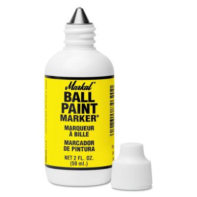 Markal® Ball Paint Marker Markers, 1/8 in Tip, Metal Ball Point, Yellow, 84621