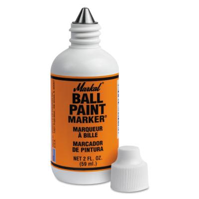 Markal® Ball Paint Marker Markers, 1/8 in Tip, Metal Ball Point, Orange, 84624