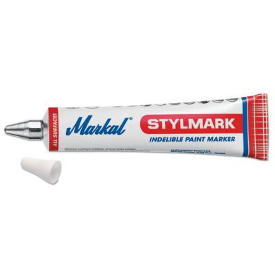 Markal® Stylmark Tube Markers, White, 1/8 in, Metal Ball Point; Medium, 96652