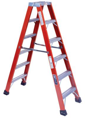 Louisville Ladder® FM1400HD Series Brute 375 Twin Front Fiberglass Ladder, 16 ft x 36 7/8 in, FM1416HD