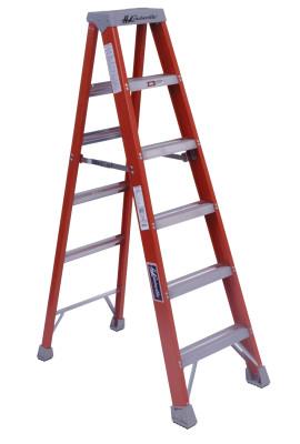 Louisville Ladder® FM1500 Series Fiberglass Twin Front Ladder, 6 ft x 21 7/8 in, 300 lb Capacity, FM1506