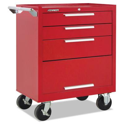 Kennedy Industrial Roller Cabinets with Swing-down Panel, 3 Drawer, 27 in High, Red, 273XR