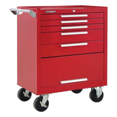 Kennedy Industrial Series Roller Cabinet, 29 x 20 x 35 in, 5 Drawers, Red, w/Slide, 295XR