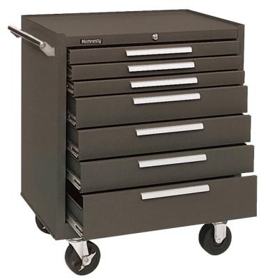 Kennedy Industrial Series Roller Cabinet, 29 x 20 x 35 in, 7 Drawers, Brown, w/Slide, 297XB