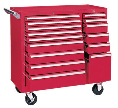 Kennedy Mintenance Cart, 39-3/8 in W x 18 in D x 39 in H, 15 Drawers, Red, 315XR