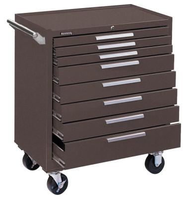 Kennedy Industrial Series Roller Cabinet, 34 in x 20 in x 40 in, 8 Drawers, Brown, 348XB